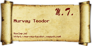 Murvay Teodor névjegykártya